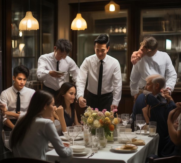 餐厅服务礼仪的情景，细节中的文明传递
